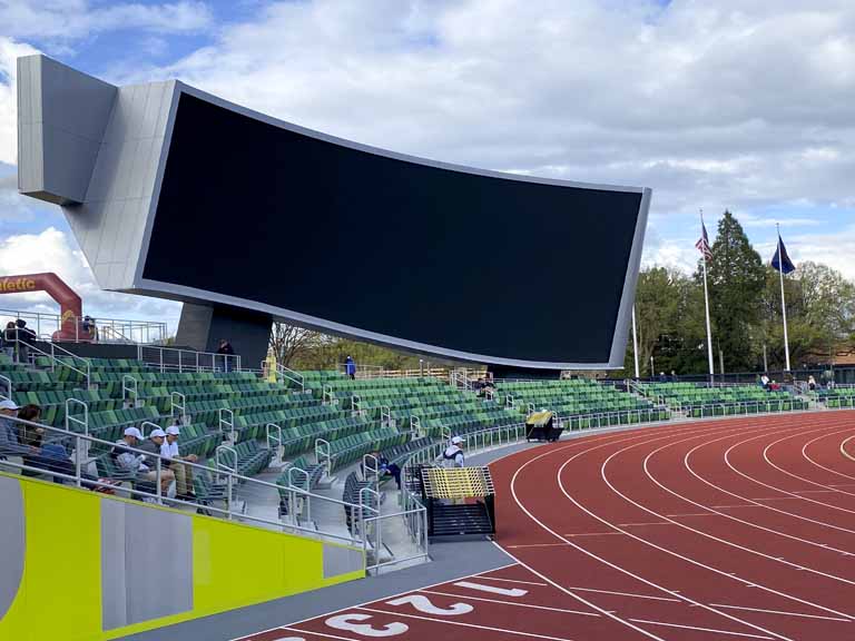 Hayward Field Curved Steel Jumbotron University of Oregon